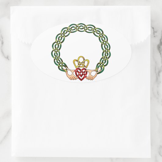Claddagh Ovale Sticker (Tas)