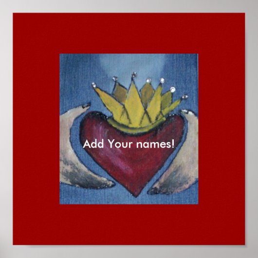 Claddagh Personalize w/ names Canvas Poster (Voorkant)