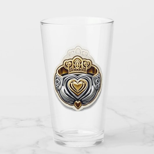 Claddagh Pint Glass Glas (Achterkant)