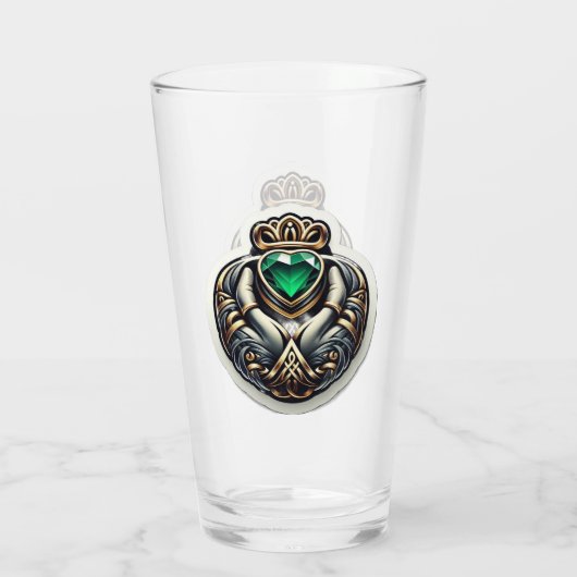 Claddagh Pint Glass Glas (Achterkant)