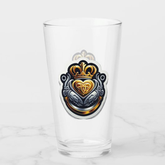 Claddagh Pint Glass Glas (Achterkant)