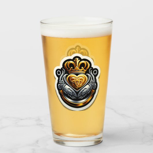 Claddagh Pint Glass Glas (Achterkant gevuld)