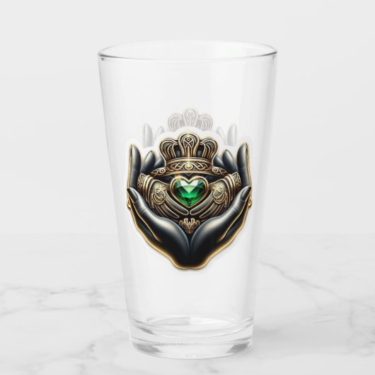 Claddagh Pint Glass Glas (Achterkant)