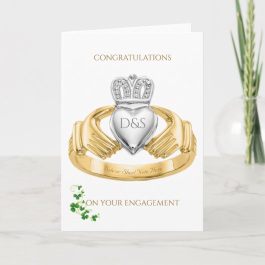 Claddagh Ring Congratulations on Your Engagement Kaart (Voorkant)