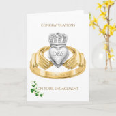 Claddagh Ring Congratulations on Your Engagement Kaart (Gele Bloem)