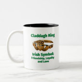 Claddagh Ring Irish Symbol: Vriendschap, Loyalty e Tweekleurige Koffiemok (Links)