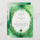 Claddagh ring klaver krans bruiloft kaart (Voorkant / Achterkant)