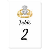 Claddagh Ring Wedding Initialen & Date Table Numbe Kaart (Voorkant)