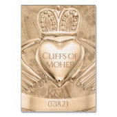 Claddagh Ring Wedding Initialen Place Name Kaart (Voorkant)