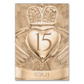 Claddagh Ring Wedding Initialen & Shamrocks Kaart (Achterkant)