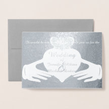 Claddagh Ring Wedding Invitation Folie Card