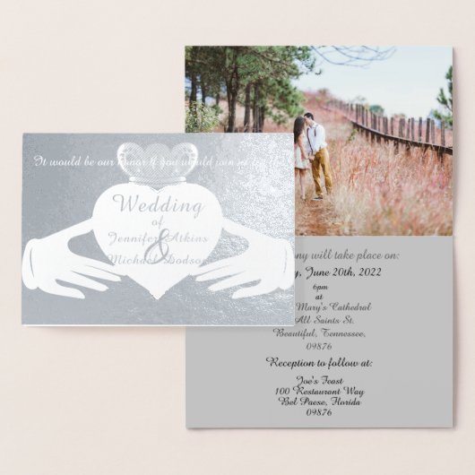Claddagh Ring Wedding Invitation Folie Card Kaarten (Display)