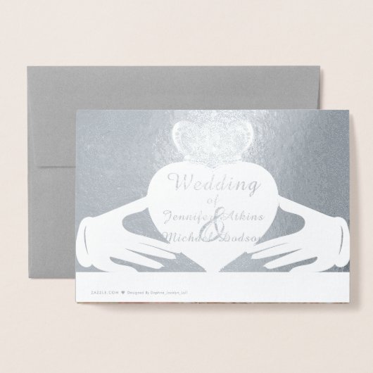 Claddagh Ring Wedding Invitation Folie Card Kaarten (Met envelop)