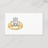 Claddagh Ring Wedding Place Card Initialen & Datum Plaatskaartje (Voorkant)