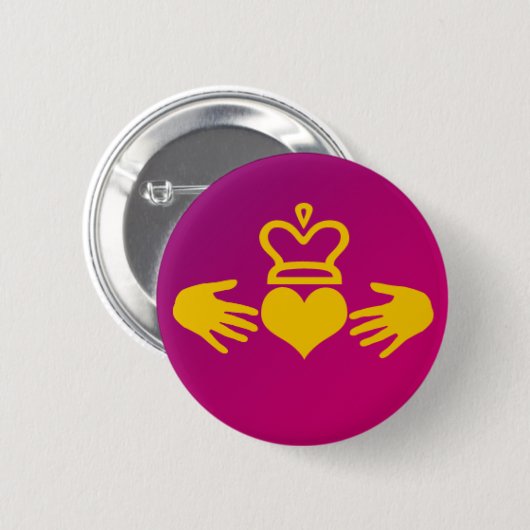 Claddagh Ronde Button 5,7 Cm (Voorkant /achterkant)