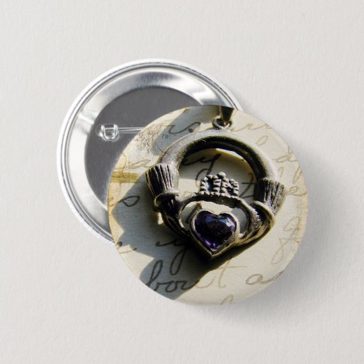 Claddagh Ronde Button 5,7 Cm (Voorkant /achterkant)