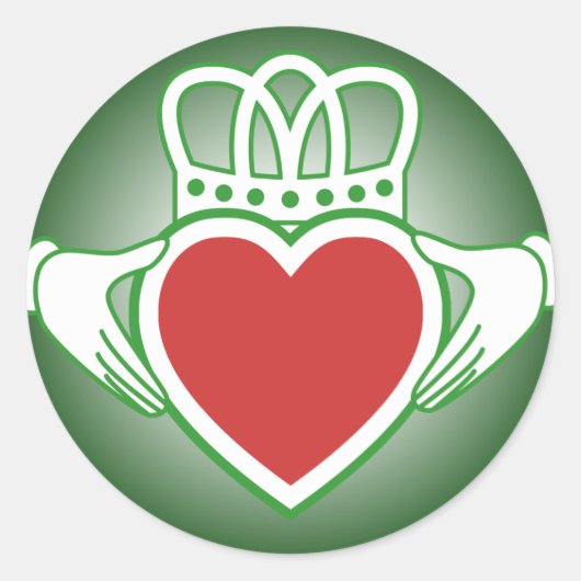 Claddagh Ronde Sticker (Voorkant)