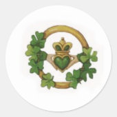 claddagh ronde sticker (Voorkant)