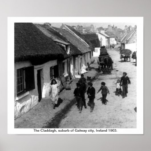 Claddagh village - Galway Ireland 1903 Poster (Voorkant)