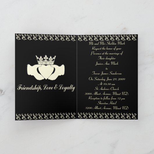 Claddagh Wedding Invitation Set (Binnen)
