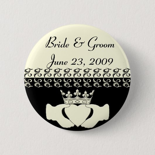 Claddagh Wedding Invitation Set Button (Voorkant)
