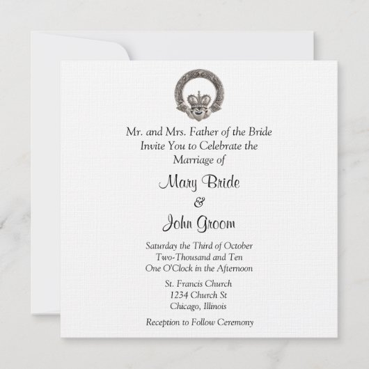 Claddagh Wedding Invitations Kaart (Voorkant)