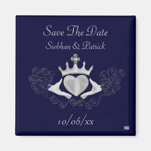 Claddagh (Zilver) (Save the Date) Magneet (Voorkant)