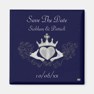 Claddagh (zilver) (Sla de datum op) Magneet