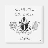 Claddagh (zwart) (datum opslaan) magneet (Voorkant)