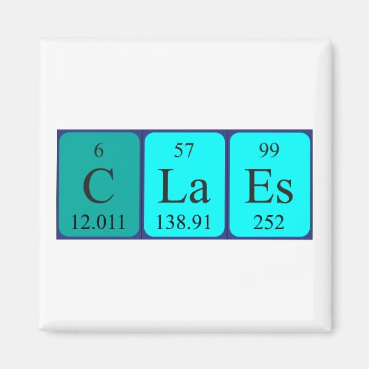 Cladeert periodieke lijstnaam magnet (Voorkant)