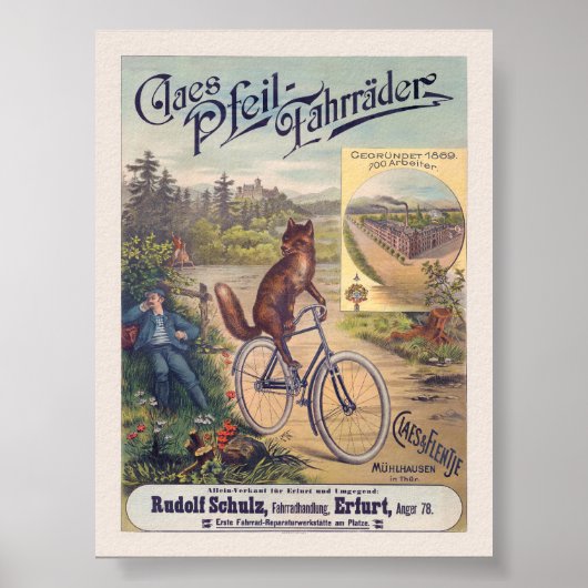 Claes Pfeil-Fahrräder Vintage Poster 1905 (Voorkant)