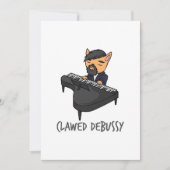 Claeys Debussy Piano Player Cat Pun Fun Gift Aankondiging (Voorkant)