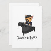 Claeys Debussy Piano Player Cat Pun Fun Gift Feestdagenkaart (Voorkant / Achterkant)