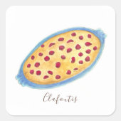 Clafoutis waterverf vierkante sticker (Voorkant)
