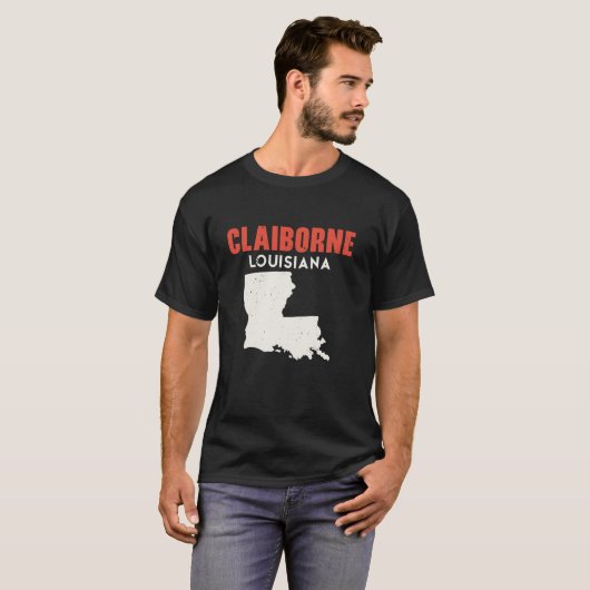Claiborne Louisiana USA State America Travel Louis T-shirt (Voorkant volledig)