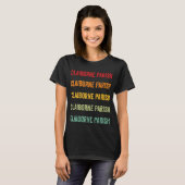 Claiborne Parish County Louisiana Regenboog Tekst T-shirt (Voorkant volledig)