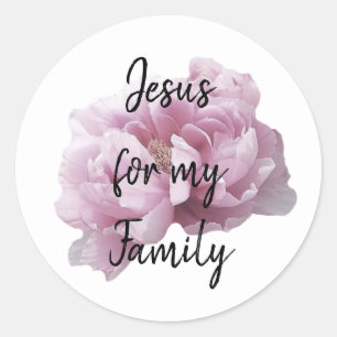 Claim Jezus Over Familie Ronde Sticker