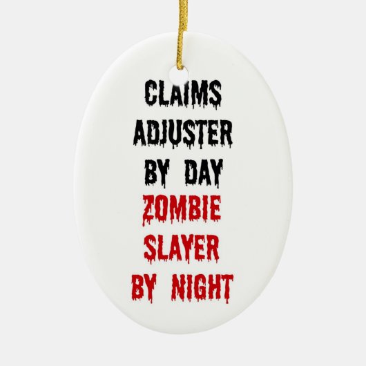 Claims Adjuster Zombie Slayer Keramisch Ornament (Voorkant)