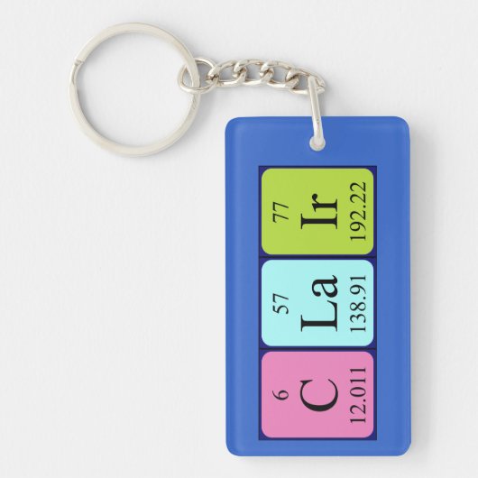Clair periodieke lijstnaam keyring sleutelhanger (Voorkant)