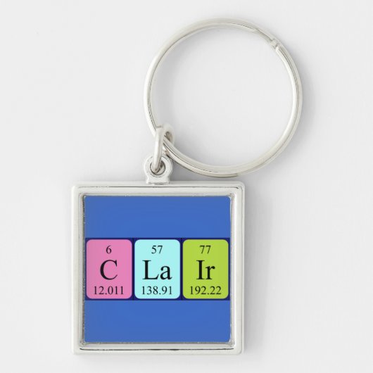 Clair periodieke lijstnaam keyring sleutelhanger (Voorkant)