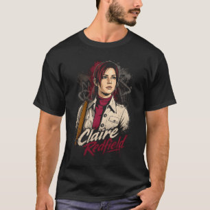 Claire Horror Redfield Art 09 Basic Donker T-Shi T-shirt