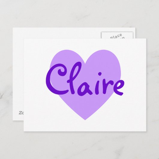 Claire in het Paars Briefkaart (Voorkant / Achterkant)