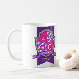 Claire letter C crest roze eenhoorn naam betekent Koffiemok