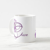 Claire naam paarse bloemen schattig Koffiemok (Voorkant links)