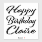 Claire Name Vorname black Sticker Geburtstag (Vel)