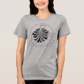 CLAIRE-peptide, pauw met aangepaste tekst, licht Tri-Blend Shirt (Voorkant)