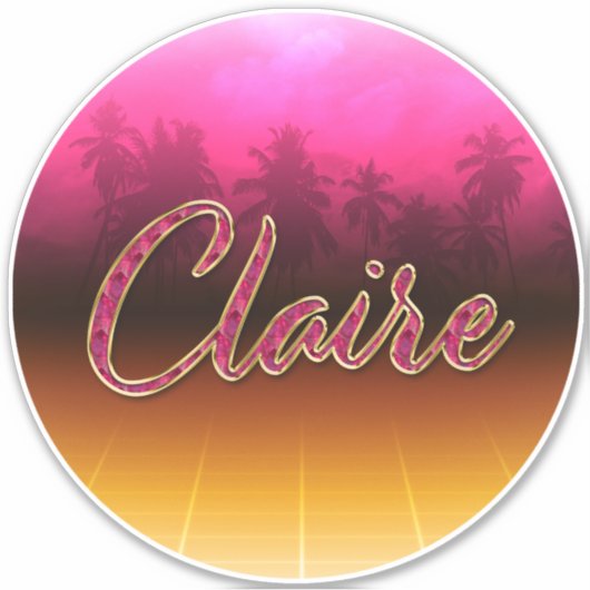 Claire Vorname Name golden pink Aufkleber Sticker (Voorkant)