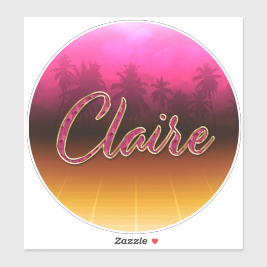 Claire Vorname Name golden pink Aufkleber Sticker (Vel)