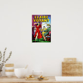 Claire Voyant Psychic Femme Fatale Comic Hoesje Poster (Keuken)