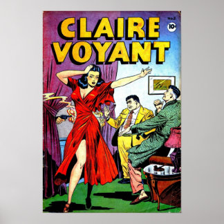 Claire Voyant Psychic Femme Fatale Comic Hoesje Poster
